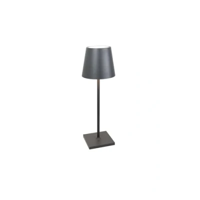 Bild av Zafferano, Poldina L Bordslampa, Bärbar och Uppladdningsbar Bordslampa med Pekkontroller, Lämplig för Inomhus Utomhus Bruk, Dimmer, 2200 3000 K, Höjd 49,7 CM, Färg Mörkgrå