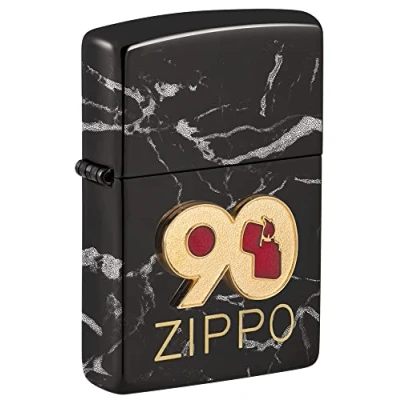 Bild av Zippo 90 årsjubileum Commemorative Lighter stormtändare påfyllningsbar i högkvalitativ presentask, 49864, svart, en storlek
