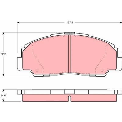 Bild av TRW GDB1135 Jeu de plaquettes frein non préparé pour indicateur d&#039;usure DAIHATSU: Rocky SUV Cabriolet,