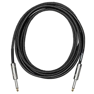 Bild av Cascha Standard Line gitarrkabel, rak svart tweed, 6 m