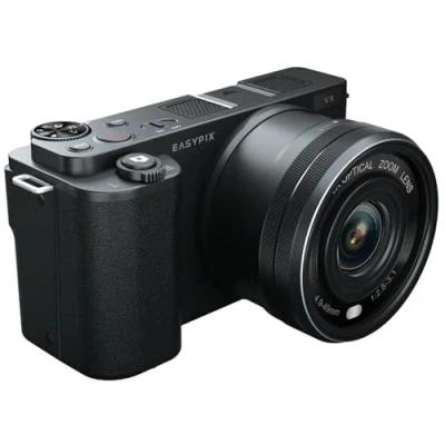 Bild av Easypix PowerPro VX6430, kompakt systemkamera med WiFi, 10x optisk zoom, upplösning upp till 64 MP, 2,8 tums skärm, mikrofonkontakt