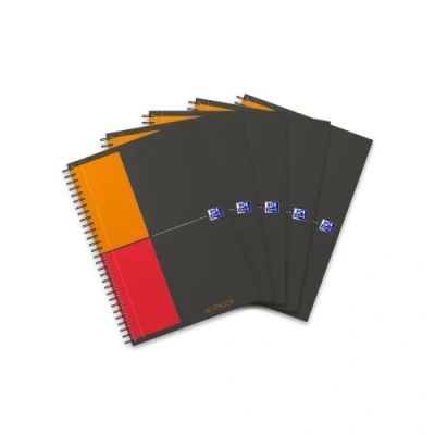 Bild av Oxford Notebook International B5, rutig, 160 sidor, stabilt kartonglock, 5 stycken