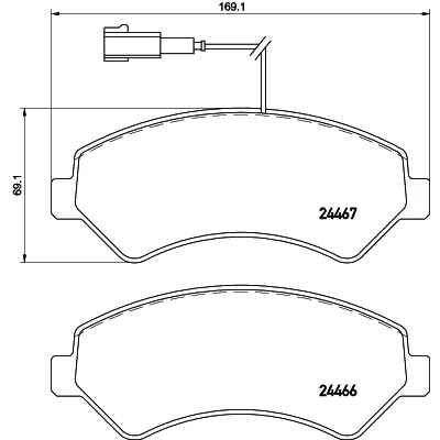 Bild av HELLA 8DB 355 021 281 Jeu de plaquettes frein avec contact du palpeur d&#039;usure intégré accessoires FIAT: Ducato III Van