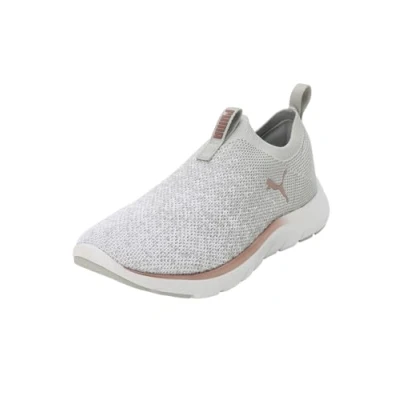 Bild av Puma Dam Softride Remi Slip on stickad WN&#039;s Road löparsko, Askgrå vit roséguld, 39 EU