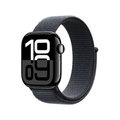 Bild av Apple Watch Series 10 GPS + Cellular 42mm Jet Black Aluminium Case with Ink Sport Loop