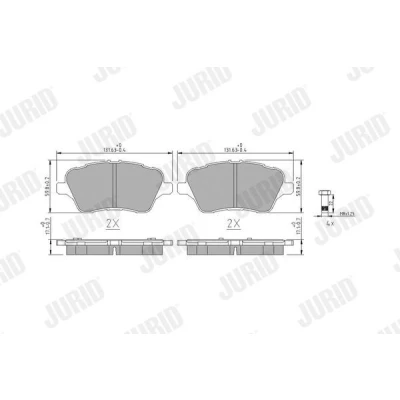 Bild av JURID 573363J Jeu de plaquettes frein non préparé pour indicateur d&#039;usure avec accessoires FORD: FIESTA 6, B Max, 6 Van
