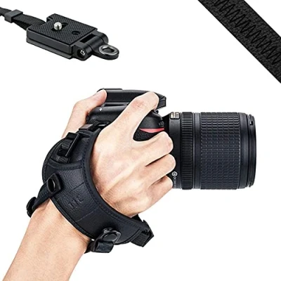 Bild av JJC DSLR kamera handrem Med Arca Swiss typ platta för burk. EOS 6D 5D 7D 2000D 90D 80D Powershot SX70 Rebel T8i T7i Nik. D750 D780 D850 D7500 D7200 D5600 Coolpix P1000 (svart),