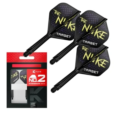 Bild av TARGET Darts Luke Littler K Flex flygningar och skaftsystem, nr.2 mellanliggande (26 mm) paket med 3 allt i ett Kflex flygningar, spelutgåva darttillbehör nr 2 flygning