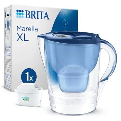 Bild av BRITA Marella XL vattenfilterkanna blå (3,5 l) inkl. 1 x MAXTRA PRO All in patron filter för att minska kalk, klor, bly, koppar och smakstörande ämnen i vatten