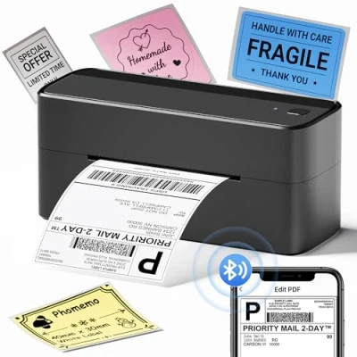 Bild av Phomemo 241BT DHL Etikettskrivare, Bluetooth termoskrivare, etikettskrivare för försändelseetiketter med streckkod, kompatibel Ebay, Amazon, Etsy, Shopify och UPS, svart