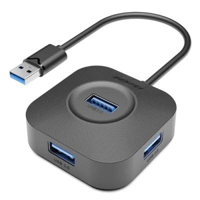Bild av BENFEI USB 3.0 hubb, 4 x A höghastighetshubb, 5 Gbps splitter för Maus Tastatur Flash Laufwerk U Disk Drucker, kompatibel med Xbox PS5 Laptop PC