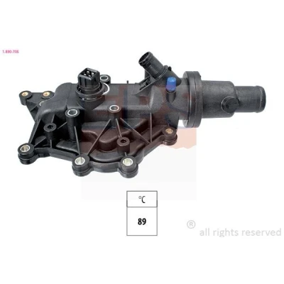 Bild av EPS 1.880.705 Thermostat d&#039;eau 89C Made in Italy OE Equivalent avec joint d&#039;étanchéite RENAULT: CLIO 3, SCENIC 2, MEGANE 3