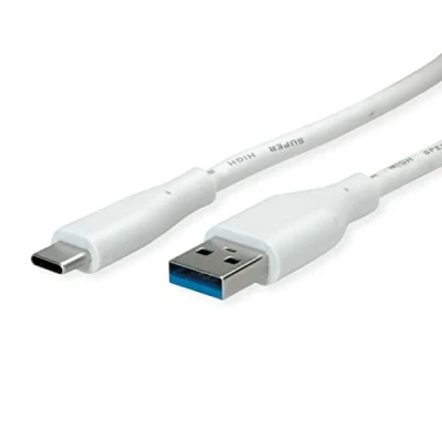 Bild av Value USB 3.2 Gen 1 kabel, A C, ST/ST, vit, 3 m