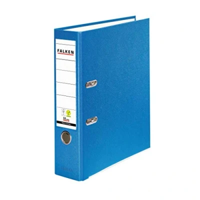 Bild av Original Falken PP Color plastmapp. Made in Germany. 8 cm bred DIN A4 pastellfärgad aqua ringbindare vegansk mapp bokstavsmapp brevmapp kontorsmapp plastmapp slitsad
