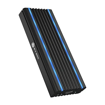 Bild av ICY BOX M,2 NVMe kapsling med USB 3,1 Gen2, RGB LED belysning, kylsystem, C, A, PCIe M Key SSD, aluminium, svart,