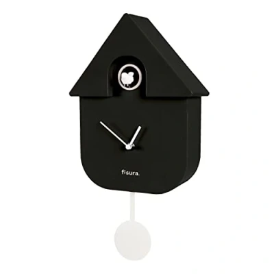 Bild av Fissure Black and white clock. wall Original clock for gift. 3 AA batteries not included. 21,5 x 8 41,5. ABS plastic.