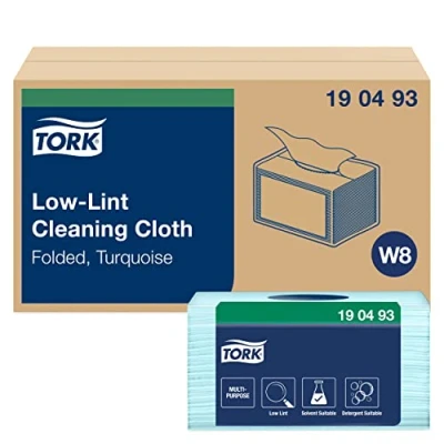Bild av Aftørringsklud Tork Sensitiv W8 300x385 mm turkis (8 pakker x 75 stk.)