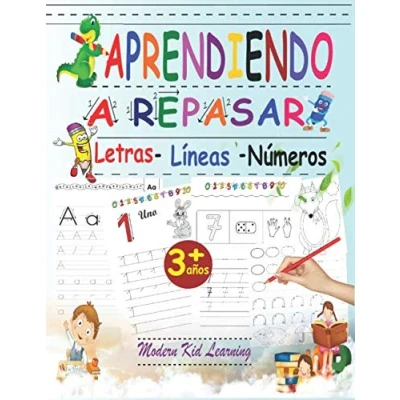 Bild av Aprendiendo a repasar letras Líneas Números: Cuadernito de escritura divertida ; Libro actividades para niños aprender escribir y numeros (Cuaderno 3 años más)