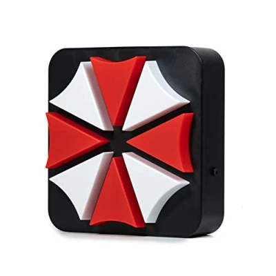 Bild av Numskull Resident Evil Umbrella Corp 3D lampa vägglampa, plast omgivande belysning speltillbehör för sovrum, hem, studie, kontor, arbete officiell capcom produkt