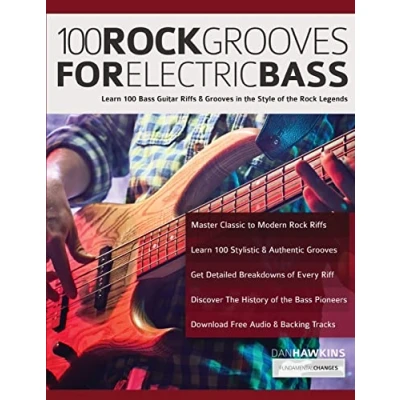 Bild av 100 Rock Grooves for Electric Bass: Learn Bass Guitar Riffs &amp; in the Style of Legends