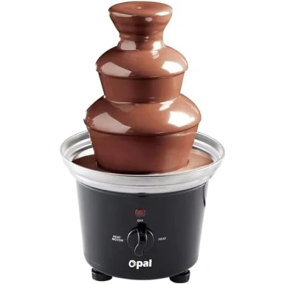 Bild av Opal stor storlek rostfritt stål chokladfontän 500 ml 90 W fondueset elektrisk 3 nivåsmaskin med smältkanna bas OCF17