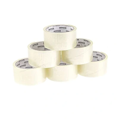 Bild av Officiella produkter 15025031 90 förpackningstejp färg: Transparent/6 rullar/bredd 48 mm x längd 46 m/färgad PP med akryllim/förpackningstejp pakettejp/