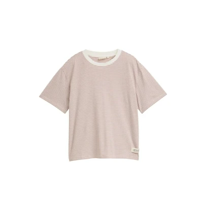 Bild av TOM Tailor Denim BOXY Tshirt med print, Storlek: Small, Dusty rose white stripe