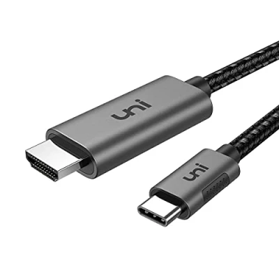Bild av USB C till HDMI kabel för skola hemmakontor 4,5 m/15 fot, uni [4K@60Hz] typ nylonkabel (Thunderbolt 3 kompatibel) med Samsung S20, MacBook Pro 2022, Air, iPad Pro, XPS etc.