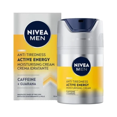 Bild av NIVEA MEN Active Energy ansiktsvård kräm (50 ml), vitaliserande ansiktskräm för män, snabbabsorberande fuktkräm mot tecken på trötthet