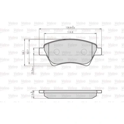 Bild av VALEO 872930 Jeu de plaquettes frein Essieu avant contact signal d&#039;usure exclu sans kit vis fixation, pour conditions d’usage difficiles