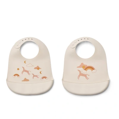 Bild av LIEWOOD Tilda Haklapp med Tryck 2 Pack, Dream/Ecru