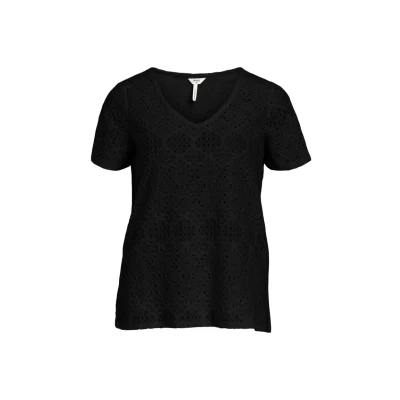 Bild av Object MIT Vausschnitt Raffinierte Blus, Storlek: Large, Black