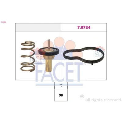 Bild av FACET 7.7990 Thermostat d&#039;eau 90 sans boîtier FIAT: 500X, Tipo Break, 3/5 portes, JEEP: Renegade SUV