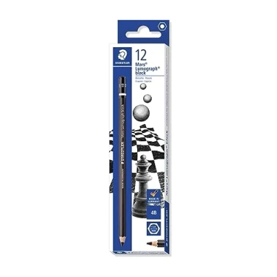 Bild av Staedtler 100B 4B Mars Lumograph Bleistift Premium Qualität Härtegrad 4B, 12 Stück im Kartonetui, schwarz