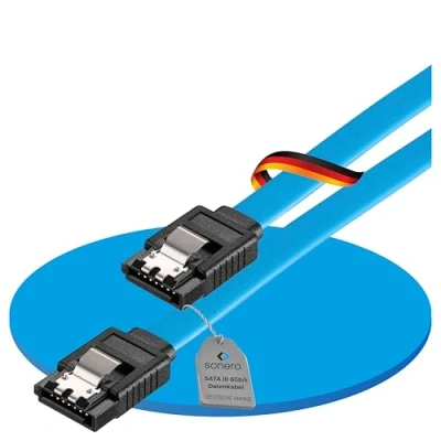 Bild av sonero® SATA III 6 Gb/s datakabel 0,30 m, blå