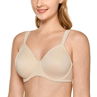 Bild av DELIMIRA Dam Full Coverage Minimizer Bygel Plus Size Non Vadderad Support Bh Beige 75I