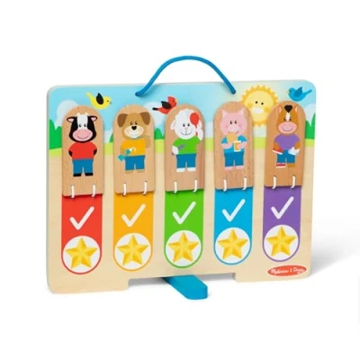 Bild av Melissa &amp; Doug Trä My Daily Day and Night rutiner diagram för pojkar och flickor 3+