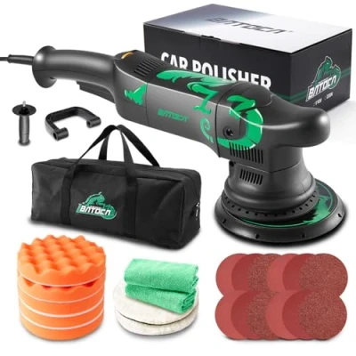 Bild av BATOCA 700w Auto Excentrisk Polermaskin,6 Variabelt Varvtal,Buffert Polerare,Roterande Bil Polermaskiner,Slip och Polerskivor (1000 3800 rpm Hastighet,150 mm Skivdiameter,21mm Slumpmässigt Spår)