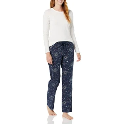 Bild av Amazon Essentials Poplin sovbyxor för kvinnor, marinblå himmelska stjärnor, Small