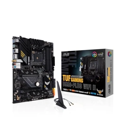 Bild av ASUS TUF Gaming B550 PLUS WiFi II Moderkort ATX, AMD B550, Socket AM4, DDR4, PCI 4.0, Realtek LAN 2.5Gb, 6 (802.11ax), 2xM.2, 6xSATA 6GB/s, 2xUSB 3.2 Gen 2, Aura Sync RGB, Svart