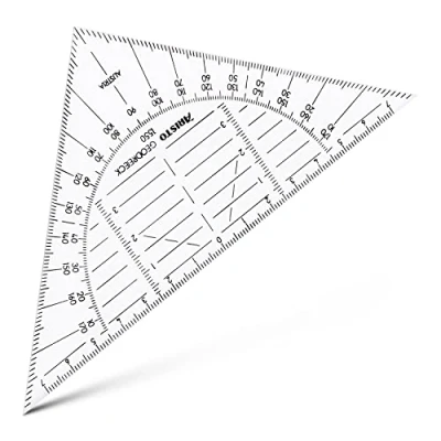 Bild av Aristo AR1550 Geotriangel okrossbar (hypotenus 16 cm, nötningsbeständig djupprägling, flexibel 0,75 mm Vivak PET G plast, Made in Austria) transparent
