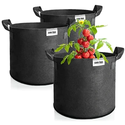 Bild av COM FOUR® 3x 60 L Växtpåse för potatis Tomatkar med handtag Tomatväxtkruka Växtskyddssäck (60 3 st)