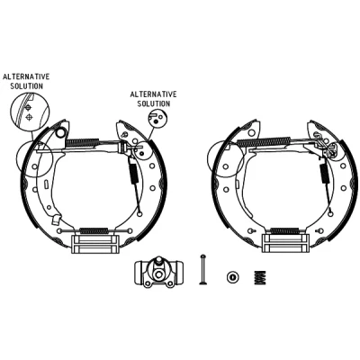 Bild av TEXTAR Shoe Kit Pro 84048002 de freins, freins à tambours avec cylindre roue, élément d&#039;ajustage RENAULT: CLIO 2, TWINGO 1, 2 Kasten