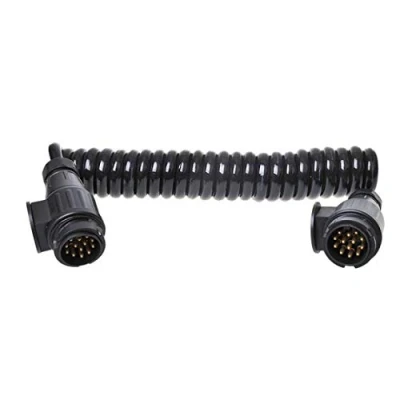 Bild av ProPlus 343538 spiralkabel släpvagnskabel längd 3,5 meter 8 ledare med 2 x pluggar 13 polig PVC