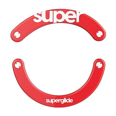 Bild av Superglide2 Ny kontrollerbar hastighet texturerad yta smidigaste musfötter/glid tillverkad med ultrastark glas slät och hållbar sula för Logitech G703/G603 / G403 [RÖD]