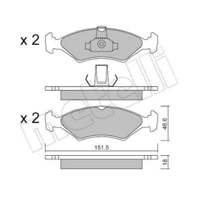 Bild av Bromsbeläggsats, Framaxel, ford courier pick up, fiesta iv, skåp/stor limousine, puma, mazda 121 iii, 1010503, 1030602, 1042688,