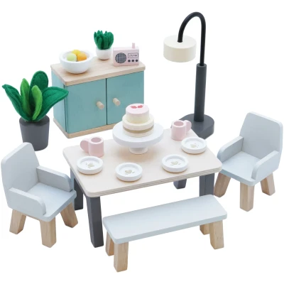 Bild av Le Toy Van Wooden Daisylane Dining Room Dolls House Accessories Play Set For Houses, Furniture Sets Suitable Ages 3+