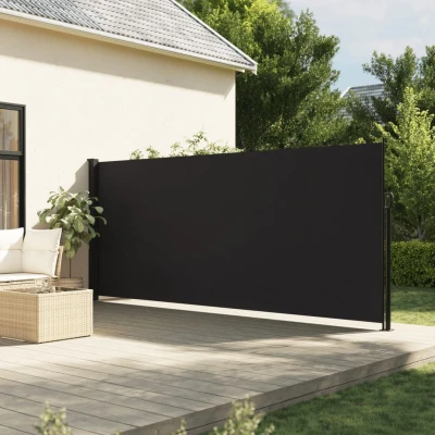 Bild av vidaXL Indragbar sidomarkis svart 160x300 cm, infällbar markis, insynsskydd, fristående infällbart solskydd
