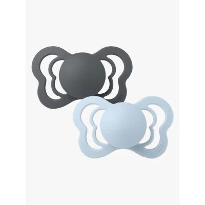 Bild av BIBS Couture Napp 2 pack Latex Stl 1 Anatomisk, Iron/Baby Blue