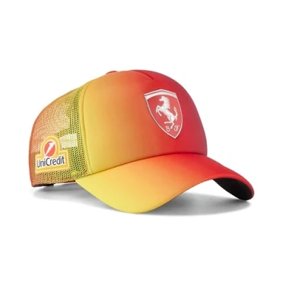 Bild av Formula One Motor Röd Trucker Keps Ferrari F1 25 Special Edition British GP Hamilton Red/Yellow Gradient A Frame Foam @ Hatstore
